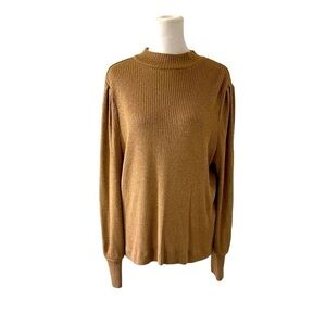 LOFT XL metallic sweater gold